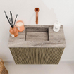 Mondiaz JOYA-DLUX Meuble de toilette 50cm - couleur Dusk - Vasque FAYE position Milieu Sans trou de robinet couleur Oza SW1425959
