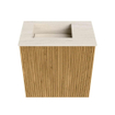 Mondiaz JOYA-DLUX 40cm toiletmeubel - kleur Oak - Wastafel FAYE positie Links 1 kraangat kleur Meli. SW1423923
