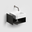 Clou Flush Open Kast - 36.5x27x20.5cm - rechts - met handdoekhouder - zwart SW928525
