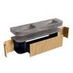 MONDIAZ THOR-DLUX 170cm badmeubel ronding links + rechts kleur Oak met 1 lade en 2 deuren. Vrijhangende wastafel CLOUD Dubbel 2 kraangaten kleur Oza. SW1465658