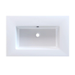 Arcqua Mira Lavabo encastré - 71x46x1.5cm - simple vasque - sans trou de robinet - marbre de synthèse - blanc brillant SW1581349