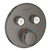 Grohe SmartControl Inbouwthermostaat - 3 knoppen - rond - geborsteld hard graphite SW225087