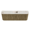 Mondiaz JOYA-DLUX Meuble de salle de bains - 123,2 cm - arrondis gauche et droite couleur Dusk - Vasque FAYE position Milieu Sans trou de robinet couleur Frappe SW1423123