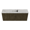 Mondiaz JOYA-DLUX 100cm meuble de salle de bains - couleur Shadow - Vasque FAYE position Milieu Sans trou de robinet couleur Glace. SW1422780