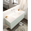 Mondiaz VICA Ensemble de meuble de salle de bain - 120cm - meuble sous-vasque greey - 2 tiroirs - lavabo cloud milieu - sans trou de robinet version XL 60cm haut SW1090869