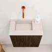 Mondiaz JOYA-DLUX 40cm toiletmeubel - kleur Walnut - Wastafel FAYE positie Links Zonder kraangat kleur Meli. SW1424398