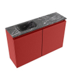 MONDIAZ TURE-DLUX Meuble toilette - 80cm - Fire - EDEN - vasque Lava - position gauche - 1 trou de robinet SW1103792