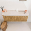 Mondiaz JOYA-DLUX 91.6cm toiletmeubel - ronding links kleur Oak - Wastafel FAYE positie Rechts 1 kraangat kleur Meli. SW1426236