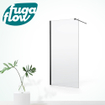 FugaFlow Efficiente Vetro Paroi de douche italienne 30x200cm Verre de sécurité 8mm anticalcaire Noir mat SW1123614