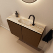 MONDIAZ TURE-DLUX Meuble de toilettes 80 cm Rust. EDEN lavabo Frappe position milieu. Avec 1 trou de robinet. SW1102968