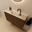 MONDIAZ TURE-DLUX Meuble toilette - 80cm - Rust - EDEN - vasque Frappe - position centrale - 1 trou de robinet SW1102968