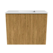 Mondiaz JOYA 50cm meuble de salle de bains - couleur Oak - Vasque FAYE position Milieu Sans trou de robinet couleur Talc. SW1421098