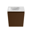 MONDIAZ TURE-DLUX Meuble toilette - 40cm - Rust - EDEN - vasque Opalo - position gauche - sans trou de robinet SW1104572