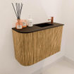 Mondiaz JOYA 61.6cm toiletmeubel - ronding links kleur Oak - Wastafel FAYE positie Rechts 1 kraangat kleur Urban. SW1421198