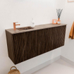 Mondiaz JOYA-DLUX 100cm meuble de salle de bains - couleur Walnut - Vasque FAYE position Gauche 1 trou de robinet couleur Arena. SW1424336