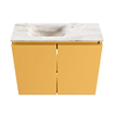 MONDIAZ TURE-DLUX Meuble toilette - 60cm - Ocher - EDEN - vasque Frappe - position gauche - sans trou de robinet SW1102885