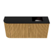 Mondiaz JOYA 91.6cm toiletmeubel - ronding links kleur Oak - Wastafel FAYE positie Rechts 1 kraangat kleur Urban. SW1421206