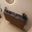MONDIAZ TURE-DLUX Meuble toilette - 100cm - Rust - EDEN - vasque Lava - position gauche - 1 trou de robinet SW1103995