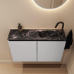 MONDIAZ TURE-DLUX Meuble toilette - 80cm - Plata - EDEN - vasque Lava - position droite - 1 trou de robinet SW1103936