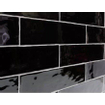 Terravito Pavero wandtegel - 7.5x30cm - 8.6mm - Rechthoek - Zwart glans SW359808
