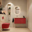 MONDIAZ TURE-DLUX Meuble WC 100cm Fire. EDEN lavabo Frappe position gauche. Sans trou de robinet. SW1102785