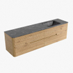 Mondiaz CIRO-DLUX Badkamermeubelset - 180x45x50cm - Solid surface wastafel Lava - 1 wasbak Rechts - 1 kraangat - 4 lades - Oak SW1530977