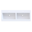 Arcqua Mira Lavabo encastré - 121x46x1.5cm - double vasque - 2 trous de robinet - marbre coulé - blanc mat SW1581367