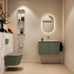 MONDIAZ TURE-DLUX Meuble toilette - 80cm - Army - EDEN - vasque Glace - position centrale - sans trou de robinet SW1103170