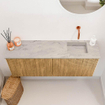 Mondiaz JOYA-DLUX 100cm toiletmeubel - kleur Oak - Wastafel FAYE positie Rechts Zonder kraangat kleur Glace. SW1422001