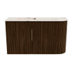 Mondiaz JOYA-DLUX 71.6cm toiletmeubel - ronding rechts kleur Walnut - Wastafel FAYE positie Links Zonder kraangat kleur Nata. SW1424515