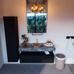 Mondiaz ALAN-DLUX Ensemble de meuble - 120cm - meuble Urban mat - 1 tiroir - Lavabo Cloud Lava suspendu - vasque Centre - 1 trou de robinet SW808043