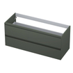 INK Wastafelonderkast - 120x45x52cm - 2 lades - greeploos - MDF lak - Mat beton groen SW416540