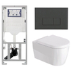 Duravit Me by starck Toiletset - inbouwreservoir met UP320 spoelmachine - softclose zitting - kunststof mat antraciet bedieningsplaat - rechthoekige knoppen - mat antraciet SW1574320