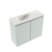 MONDIAZ TURE-DLUX Meuble toilette - 60cm - Greey - EDEN - vasque Ostra - position gauche - sans trou de robinet SW1104884