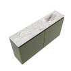 MONDIAZ TURE-DLUX Meuble toilette - 100cm - Army - EDEN - vasque Glace - position droite - sans trou de robinet SW1103204