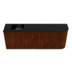 Mondiaz JOYA 111.6cm toiletmeubel - ronding rechts kleur Ruby - Wastafel FAYE positie Links 1 kraangat kleur Urban. SW1421861