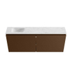 MONDIAZ TURE-DLUX Meuble toilette - 120cm - Rust - EDEN - vasque Opalo - position gauche - 1 trou de robinet SW1104567