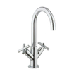Crosswater MPRO Crosshead Robinet lavabo - avec bec rond - poignée croix - chrome SW648387