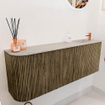 Mondiaz JOYA-DLUX Meuble de salle de bains 111,6cm - arrondi gauche couleur Dusk - Vasque FAYE position Droite 1 trou de robinet couleur Opalo. SW1423366