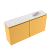 MONDIAZ TURE-DLUX meuble WC 100cm Ocher. EDEN lavabo Ostra position droite. Avec 1 trou de robinet. SW1104940