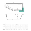 Xenz Society Hoekbad - 170x75x48 - afvoer Midden - Rechts - Compact - acryl - wit mat SW102930