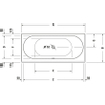 Duravit Darling New Baignoire acrylique rectangulaire avec 2 dossiers 180x80x48cm sans pieds blanc SW54473