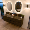 Mondiaz CIRO-DLUX Ensemble de meubles de salle de bains - 170x45x50cm - Plan vasque solid surface Lava - 2 lavabos double - 2 trous de robinet - 4 tiroirs - Shadow SW1532417