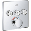 GROHE Grohterm SmartControl Ensemble de douche pluie encastré - boîtes d'encastrement - boutons blanc - douche de tête carrée - douchette barre - chromé SW108048
