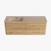 Mondiaz CIRO-DLUX Badkamermeubelset - 140x45x50cm - Solid surface wastafel Arena - 1 wasbak Links - zonder kraangaten - 4 lades - Oak SW1531348