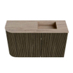Mondiaz JOYA-DLUX Meuble de toilette 71,6cm - arrondi gauche couleur Shadow - Lavabo FAYE position Droite 1 trou de robinet couleur Saba SW1425137