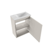 MONDIAZ TURE-DLUX meuble toilettes 40cm Linen. EDEN lavabo Opalo position droite. Avec 1 trou de robinet. SW1104441