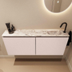 MONDIAZ TURE-DLUX Meuble toilette - 120cm - Rosee - EDEN - vasque Glace - position droite - 1 trou de robinet SW1103490