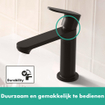 Hansgrohe Rebris S 1-gat wastafelkraan 110 m. waste mat zwart SW796578