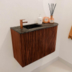 Mondiaz JOYA-DLUX 61.6cm toiletmeubel - ronding rechts kleur Ruby - Wastafel FAYE positie Links 1 kraangat kleur Lava. SW1423632